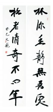 萧文飞 “林深松老”对联