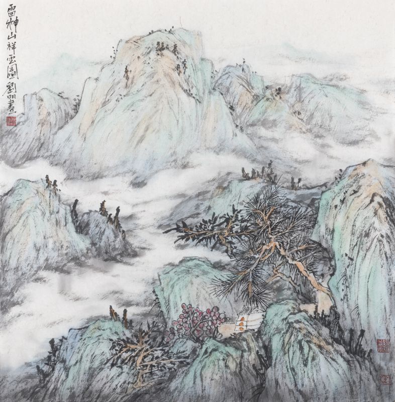 刘明作品 雷神山祥云图