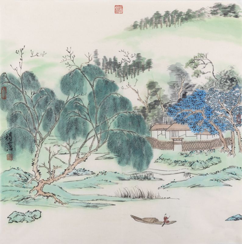 杨藩中国画 仲夏迎客去