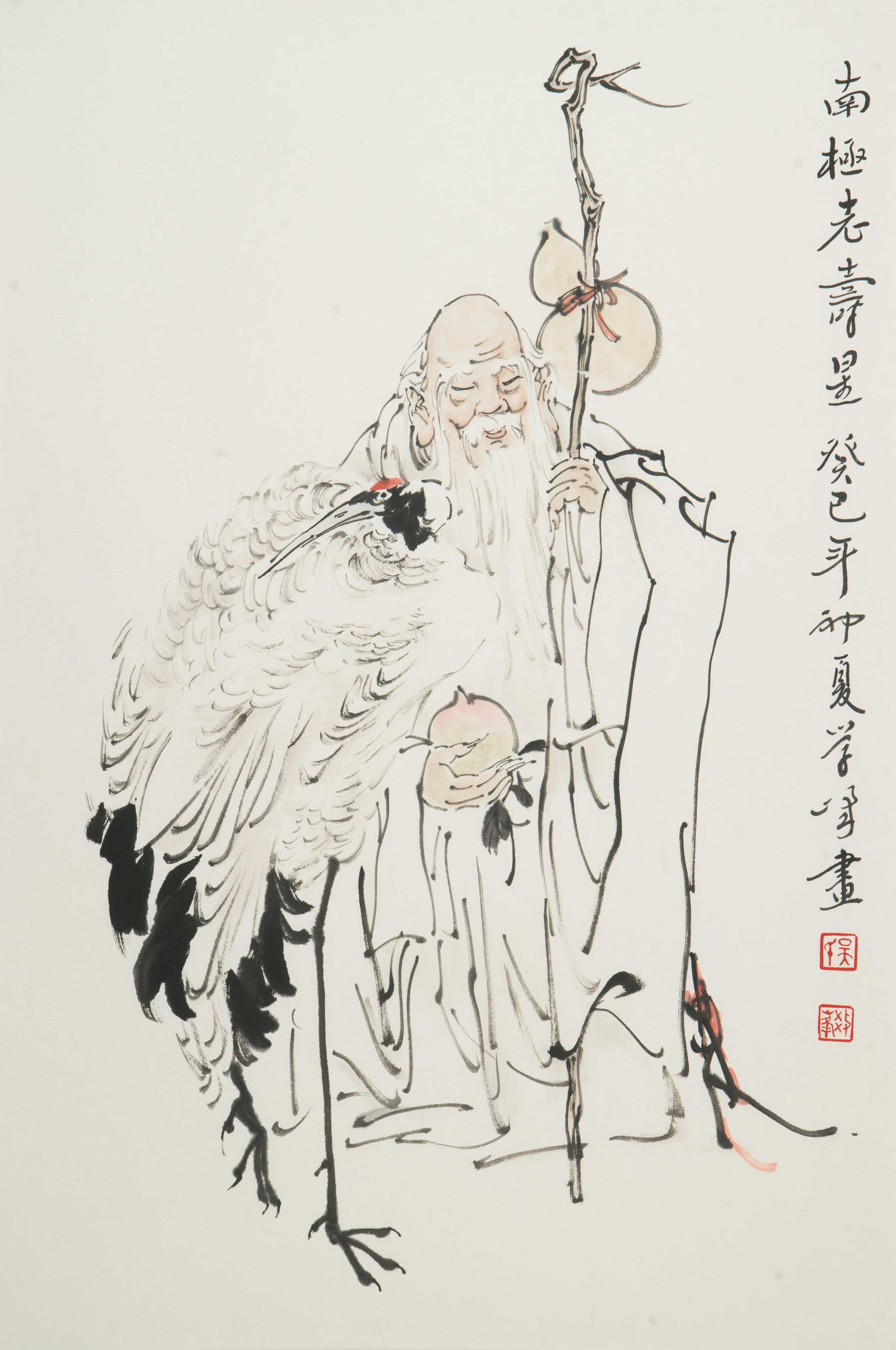 《南极老寿星》--艺盘_艺术家大数据_书画艺术品交易