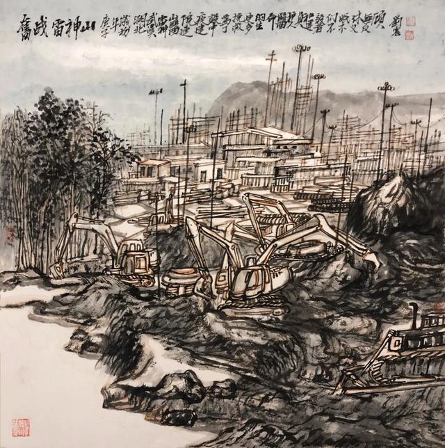 画家刘震创作战“疫”主题画