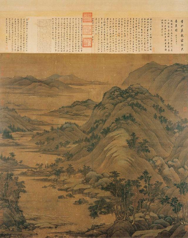 五代南唐 董源 龙宿郊民图 156cm×160cm 绢本设色 台北故宫博物院藏
