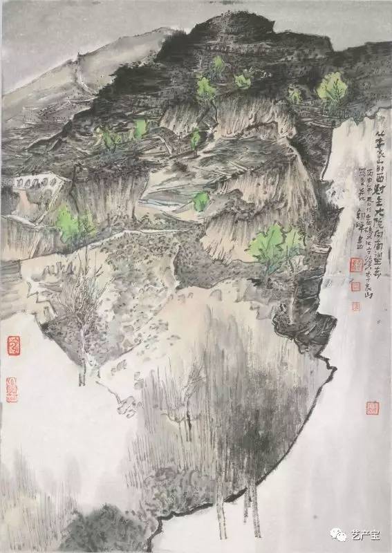 常朝晖作品 《从李家山的西财主大院向南望去》 尺寸:40x30cm 2016年
