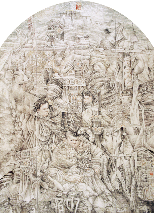 圣境245cm190cm2003年孙春龙作，入选全国第二届中国人物画展(中国美协).jpg